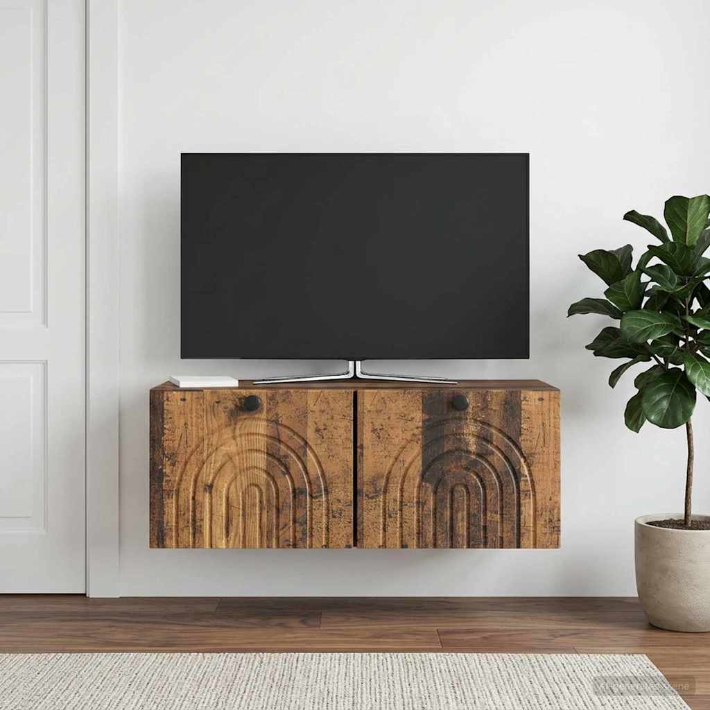 Fali TV szekrény Antik Fa 78,5 x 31 x 30 cm Szerelt Fa