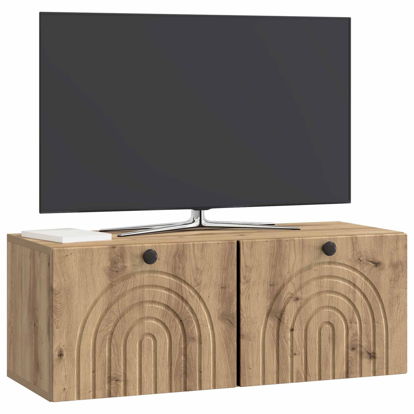 Fali TV szekrény 78,5 x 31 x 30 cm Kézműves Tölgy Szerelt Fa