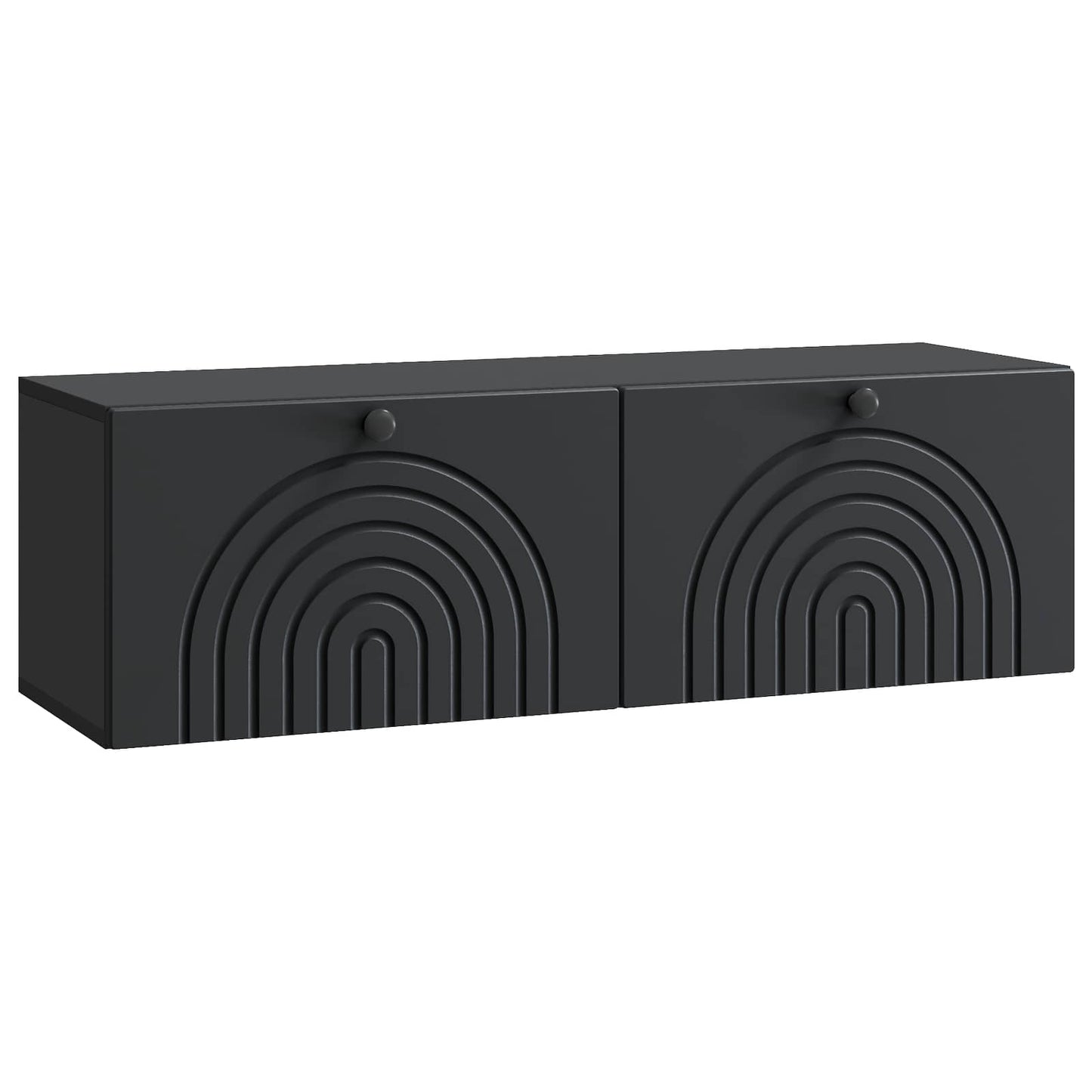 Fali TV szekrény Fekete 98 x 31 x 30 cm Szerelt Fa