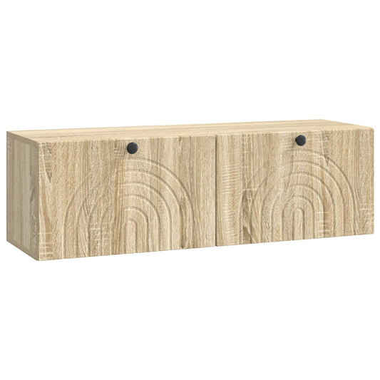 Fali TV szekrény Sonoma Tölgy 98 x 31 x 30 cm Szerelt Fa