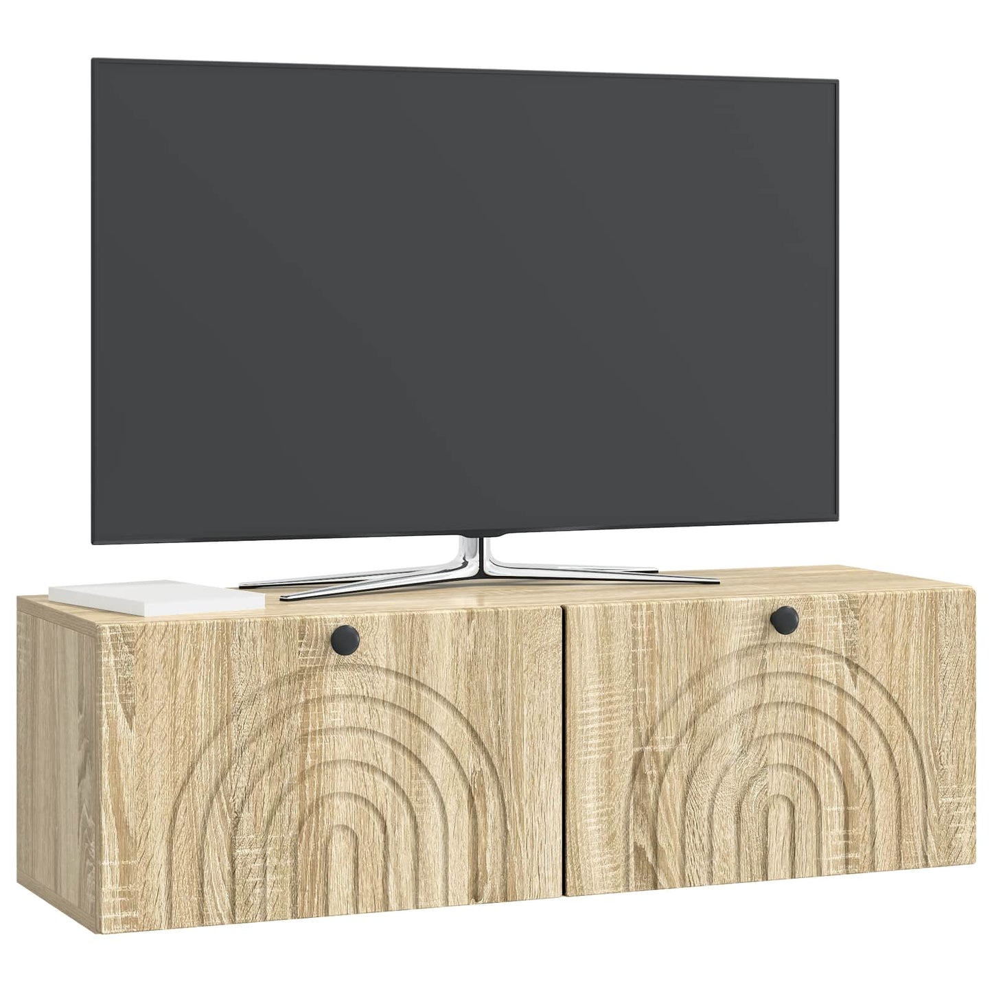 Fali TV szekrény Sonoma Tölgy 98 x 31 x 30 cm Szerelt Fa