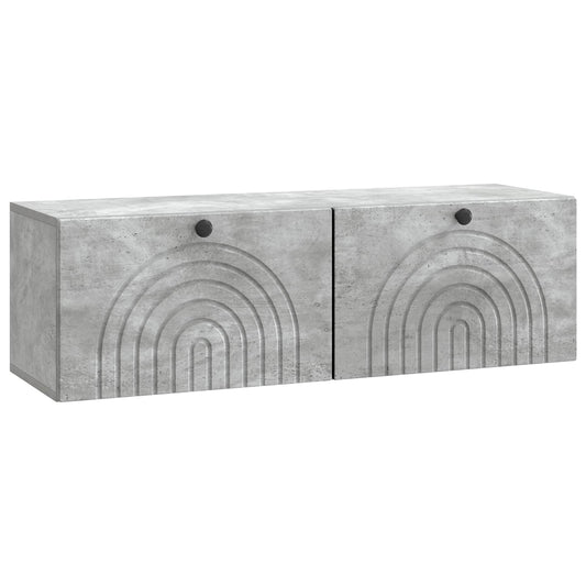 Fali TV szekrény Betonszürke 98 x 31 x 30 cm Szerelt Fa