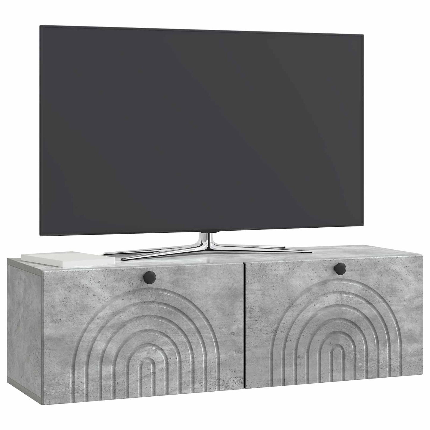 Fali TV szekrény Betonszürke 98 x 31 x 30 cm Szerelt Fa