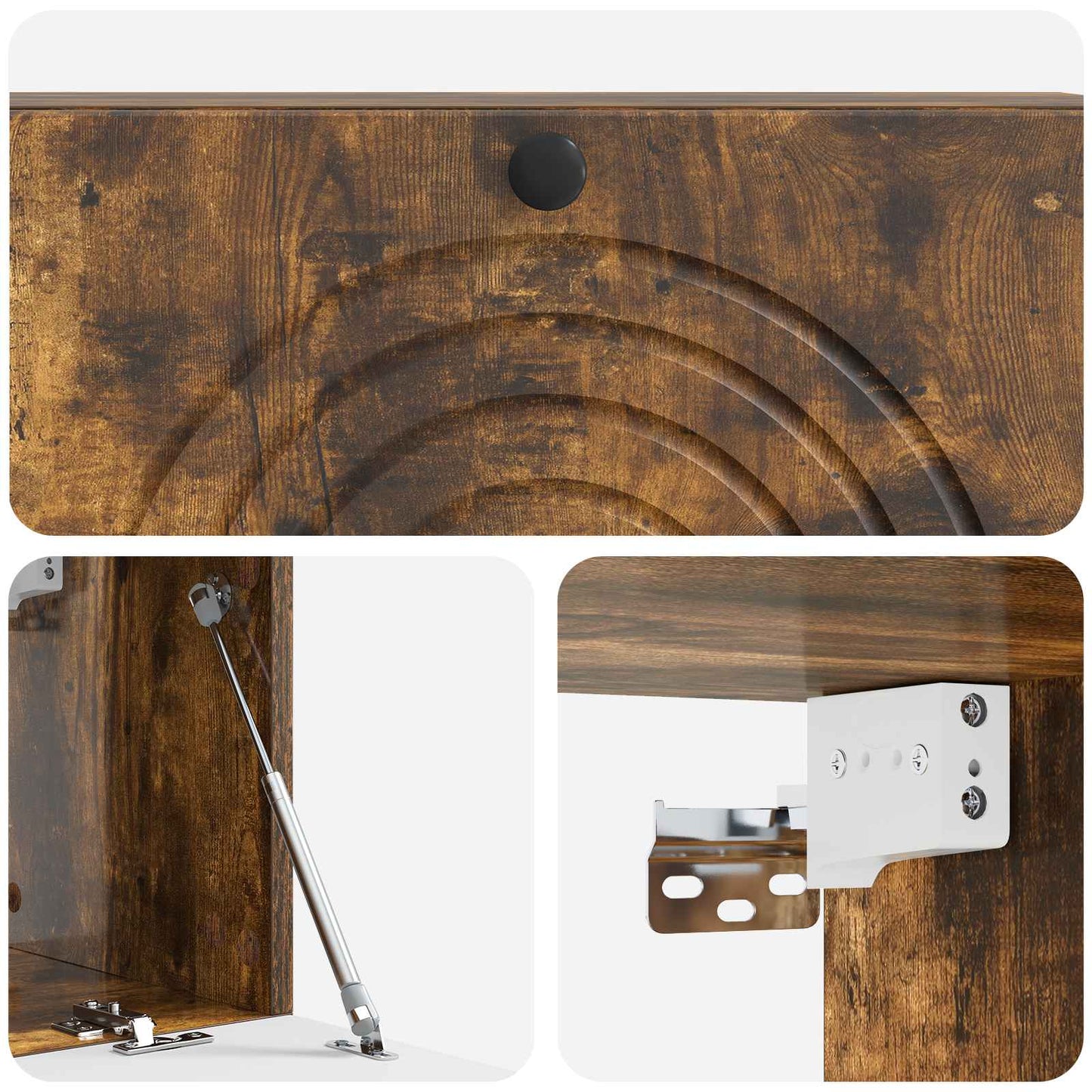 Fali TV szekrény Füstös Tölgy 98 x 31 x 30 cm Szerelt Fa