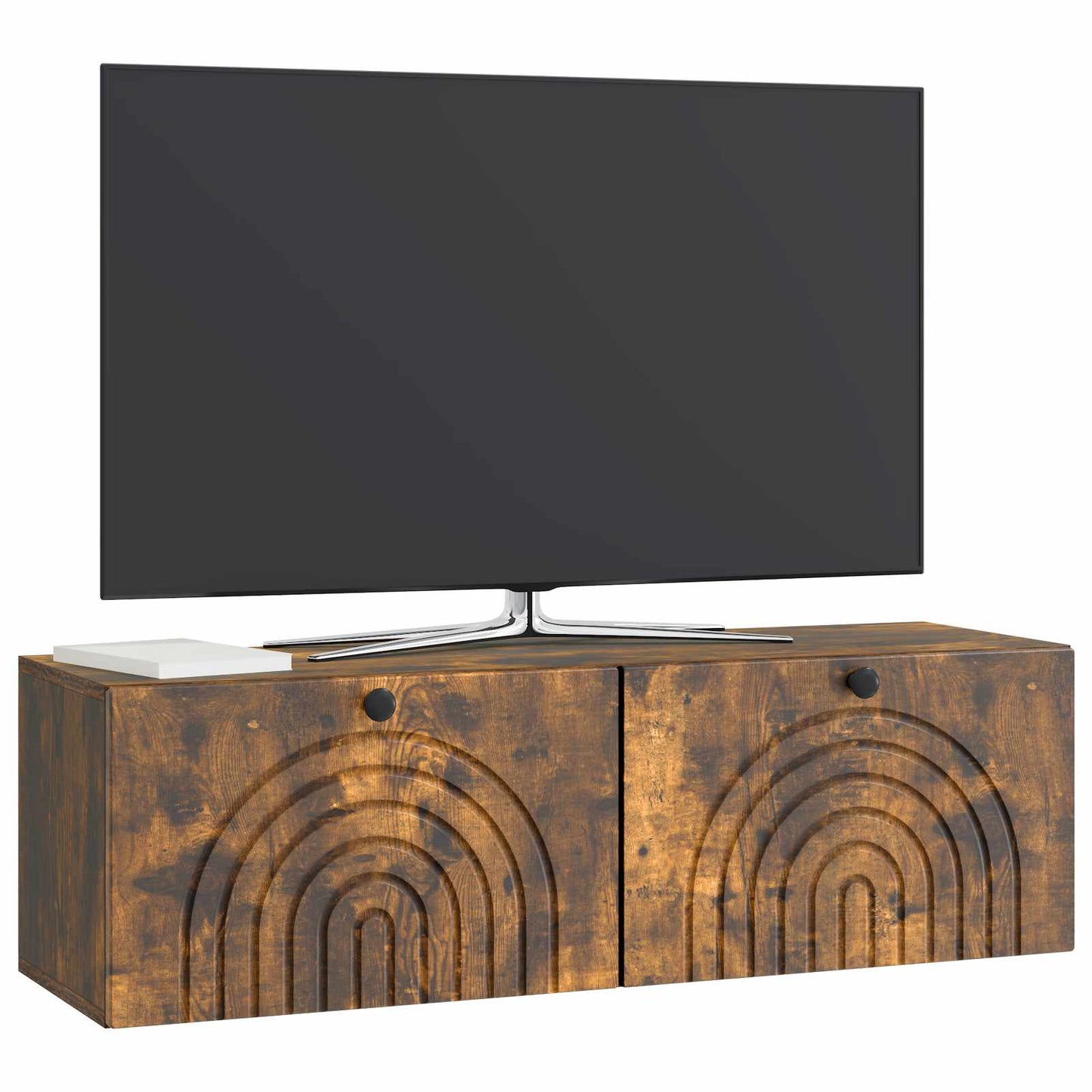 Fali TV szekrény Füstös Tölgy 98 x 31 x 30 cm Szerelt Fa