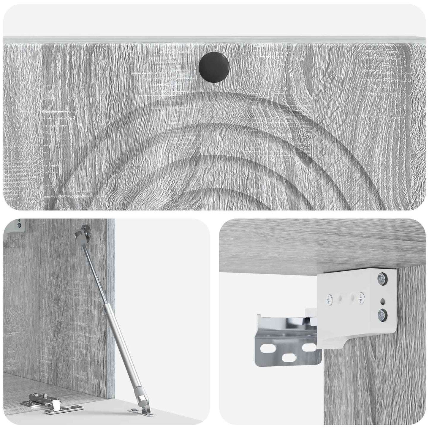 Fali TV szekrény Szürke Sonoma 98 x 31 x 30 cm Szerelt Fa