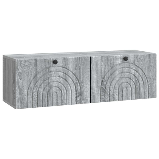 Fali TV szekrény Szürke Sonoma 98 x 31 x 30 cm Szerelt Fa