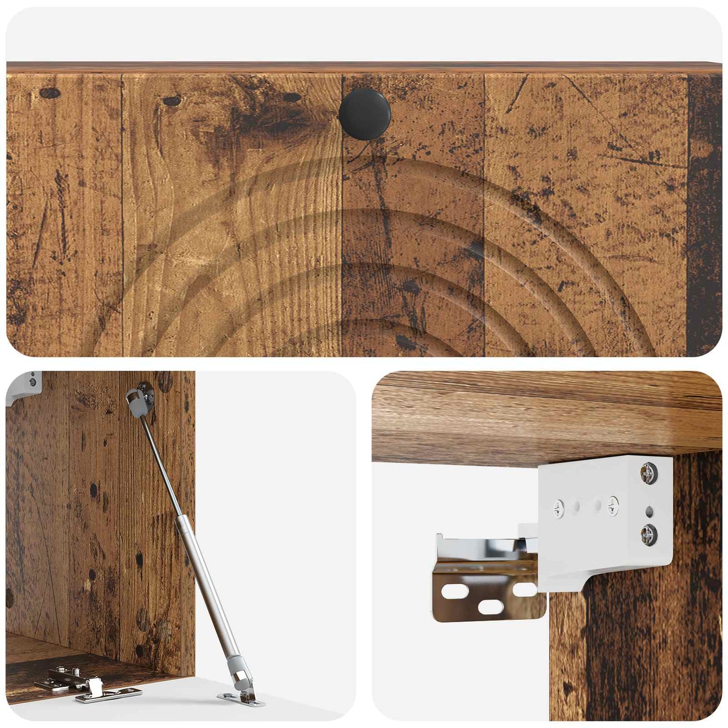 Fali TV szekrény Antik Fa 98 x 31 x 30 cm Szerelt Fa