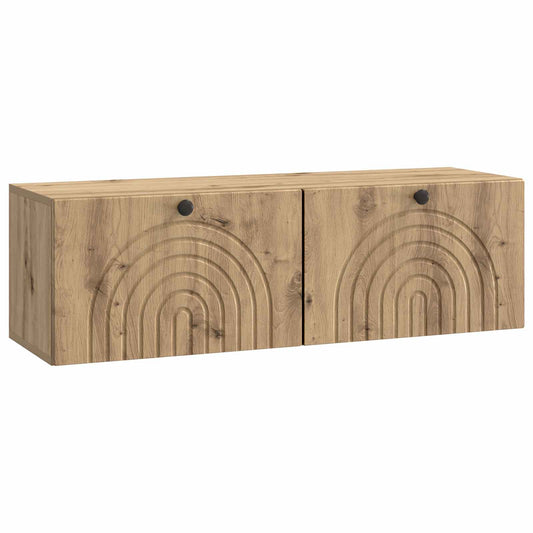 Fali TV szekrény Kézműves Tölgy 98 x 31 x 30 cm Szerelt Fa