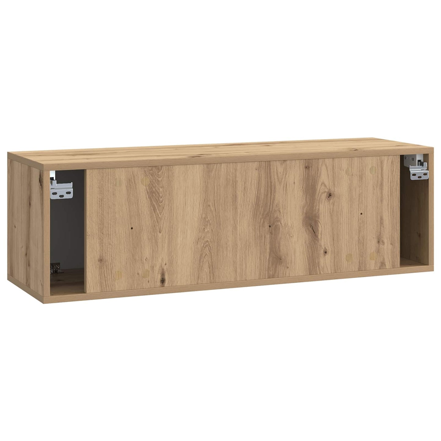 Fali TV szekrény 98 x 31 x 30 cm Kézműves Tölgy Szerelt Fa