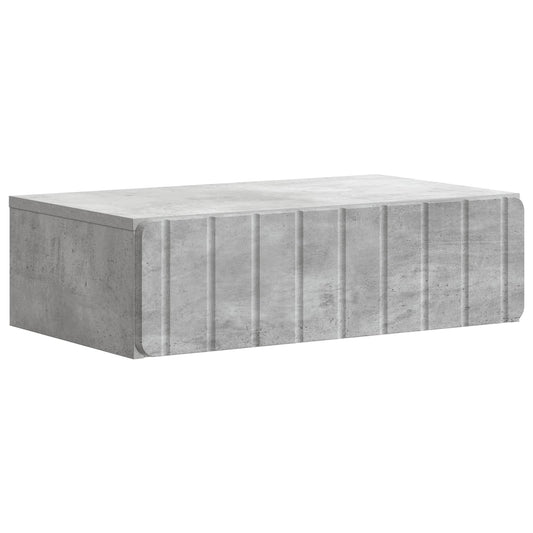 Fali oldaltábla Betonszürke 59 x 34,5 x 17 cm Szerelt Fa