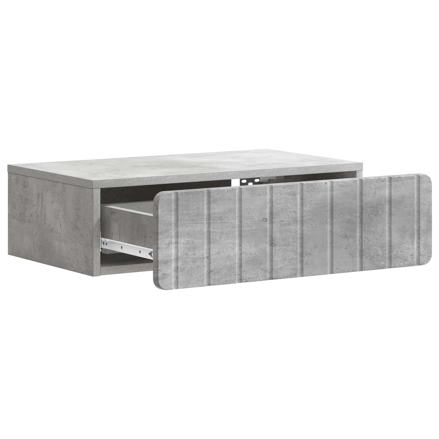 Fali oldaltábla Betonszürke 59 x 34,5 x 17 cm Szerelt Fa