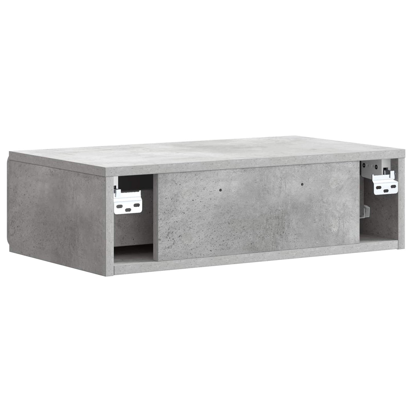 Fali oldaltábla Betonszürke 59 x 34,5 x 17 cm Szerelt Fa