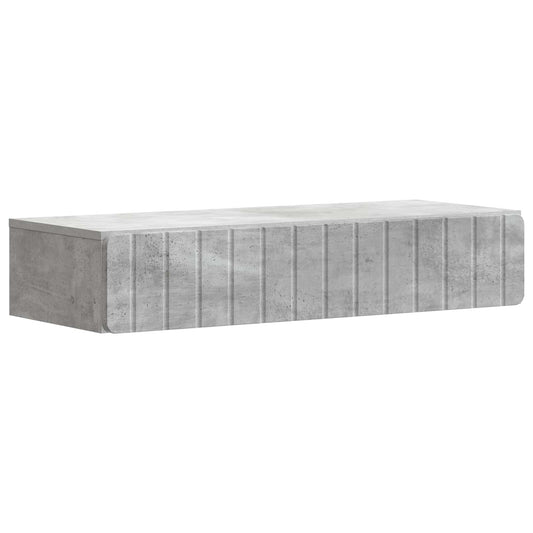 Fali oldaltábla Betonszürke 87,5 x 34,5 x 17 cm Szerelt Fa