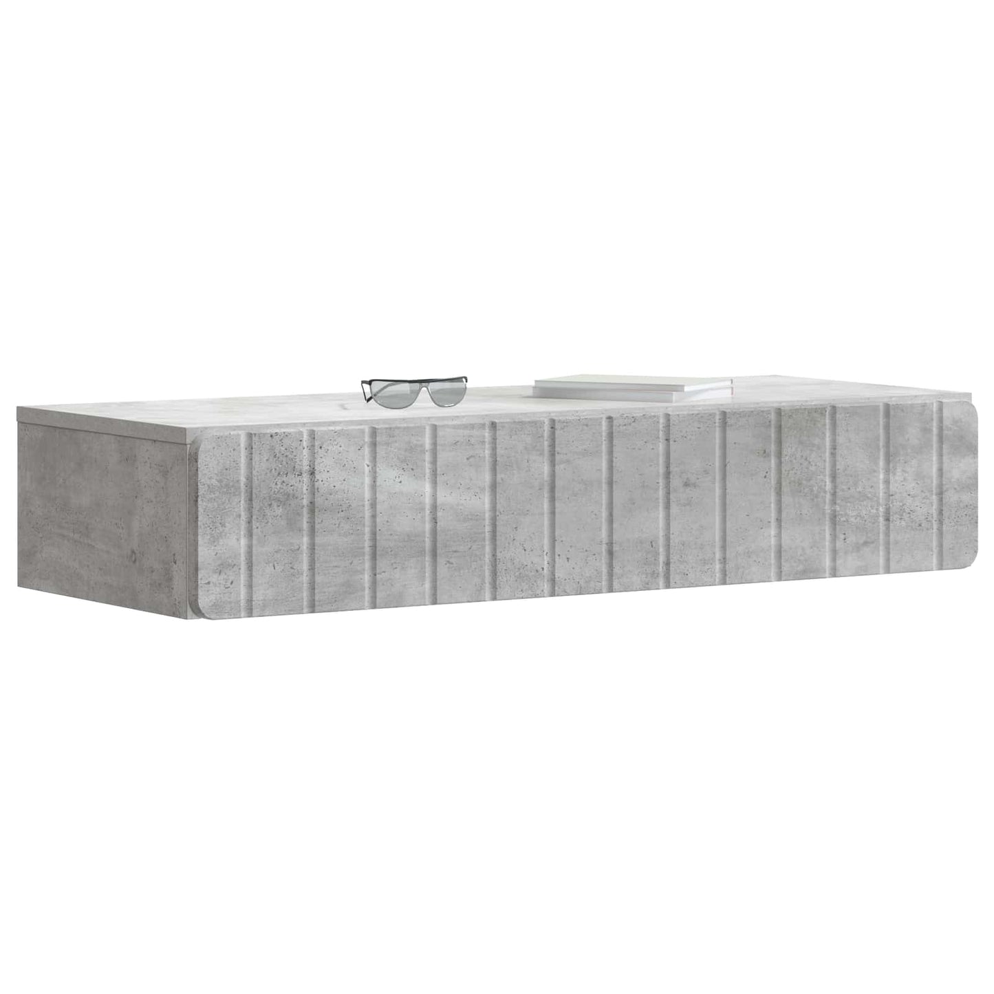Fali oldaltábla Betonszürke 87,5 x 34,5 x 17 cm Szerelt Fa