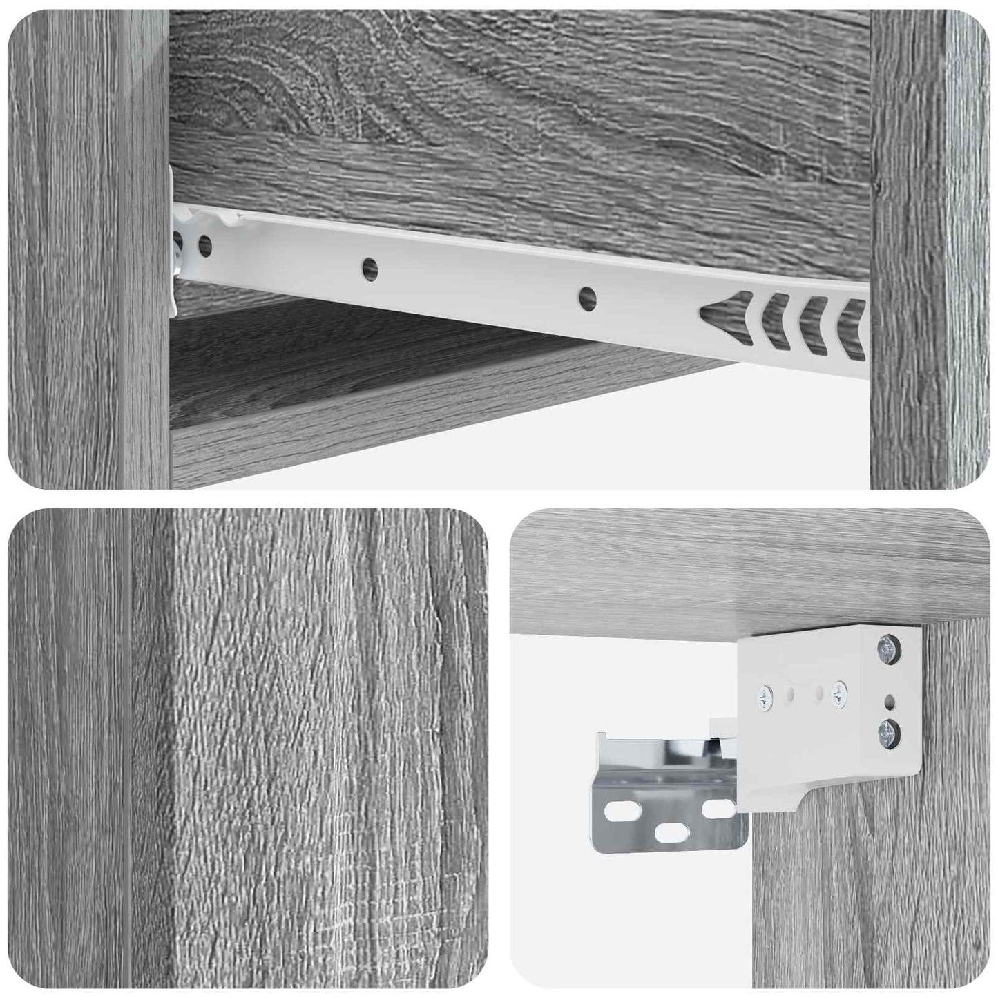 Fali oldaltábla Szürke Sonoma 87,5 x 34,5 x 17 cm Szerelt Fa