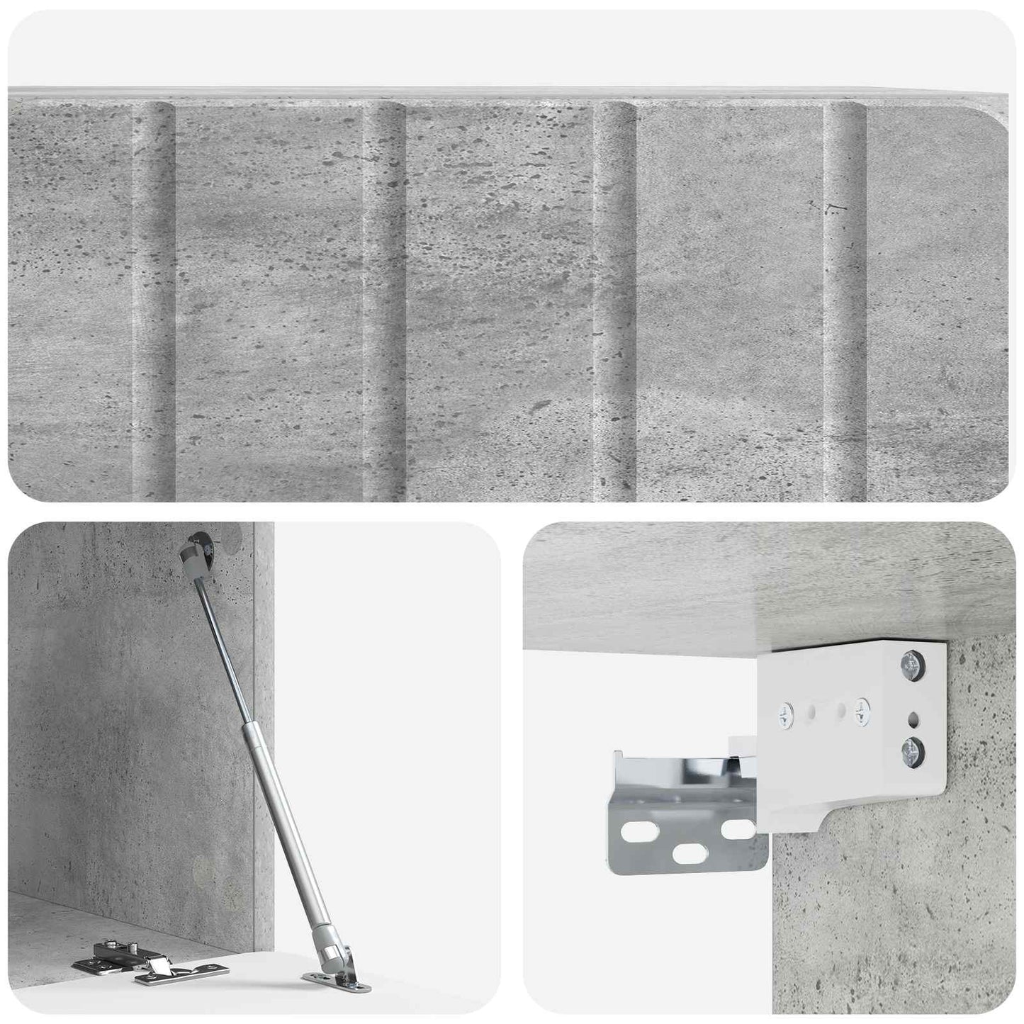 Fali TV szekrény 59,5 x 41 x 30 cm Betonszürke Szerelt Fa
