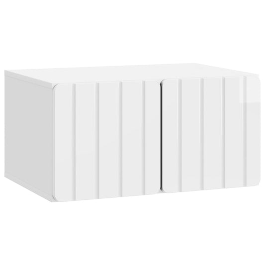Fali TV szekrény Magasfényű Fehér 59,5 x 41 x 30 cm Szerelt Fa