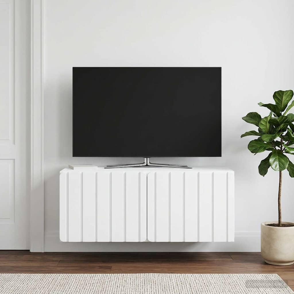 Fali TV szekrény 78,5 x 41 x 30 cm Fehér Szerelt Fa