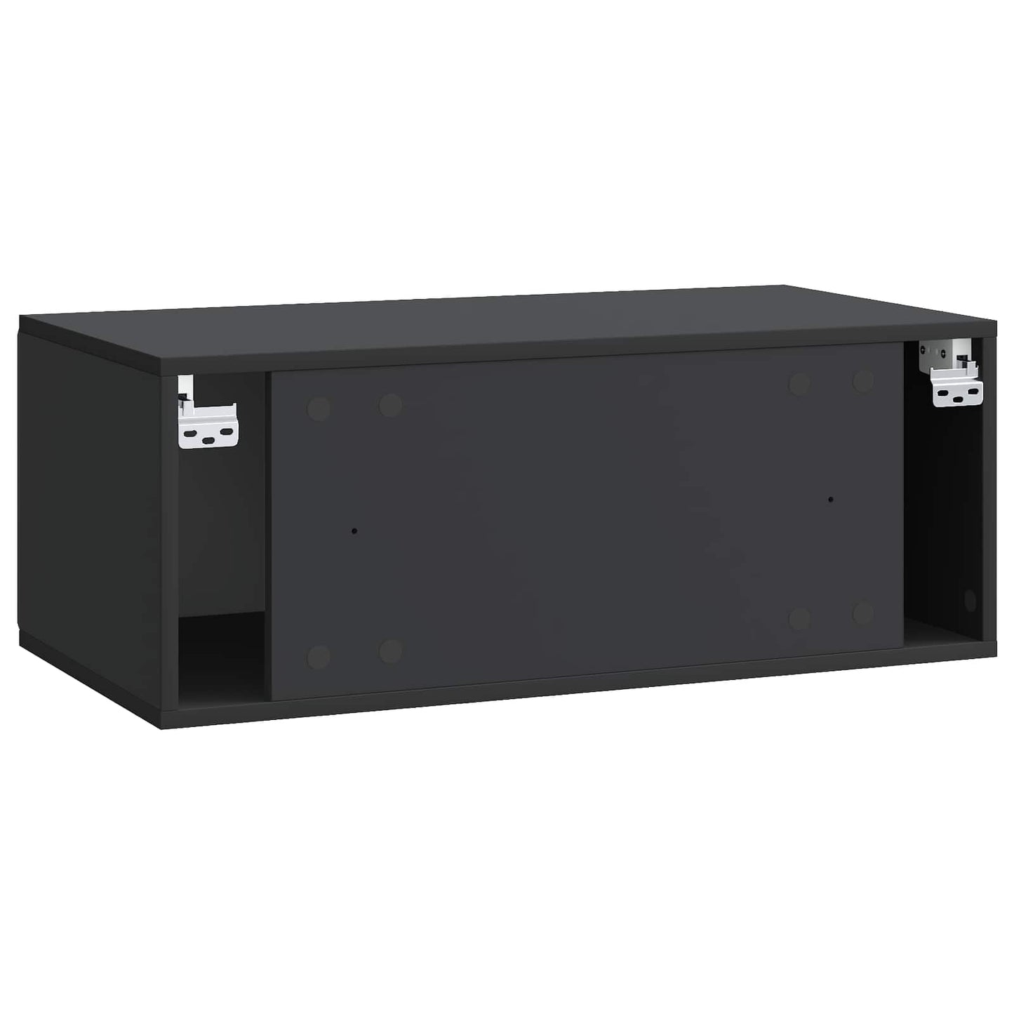 Fali TV szekrény 78,5 x 41 x 30 cm Fekete Szerelt Fa