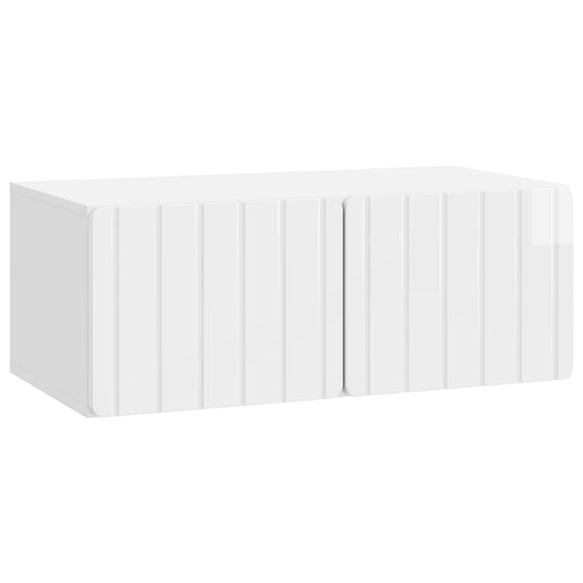 Fali TV szekrény Magasfényű Fehér 78,5 x 41 x 30 cm Szerelt Fa