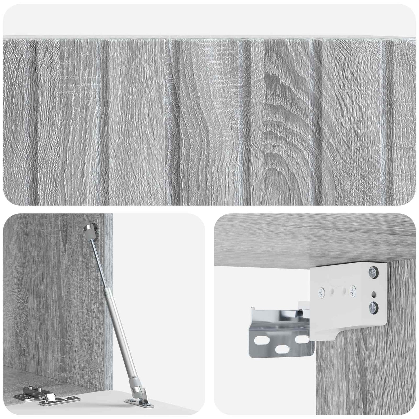 Fali TV szekrény 78,5 x 41 x 30 cm Szürke Sonoma Szerelt Fa