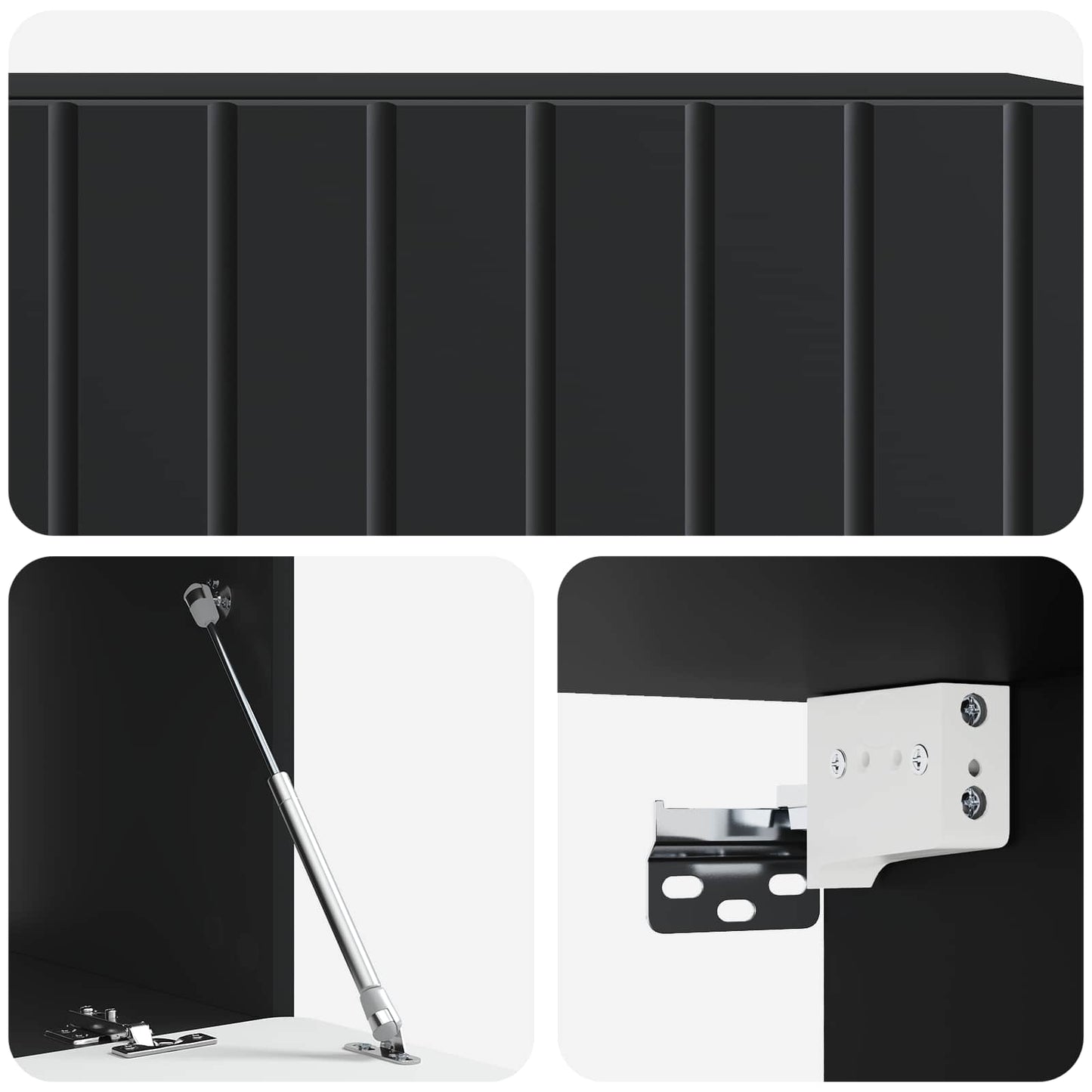 Fali TV szekrény 98 x 41 x 30 cm Fekete Szerelt Fa