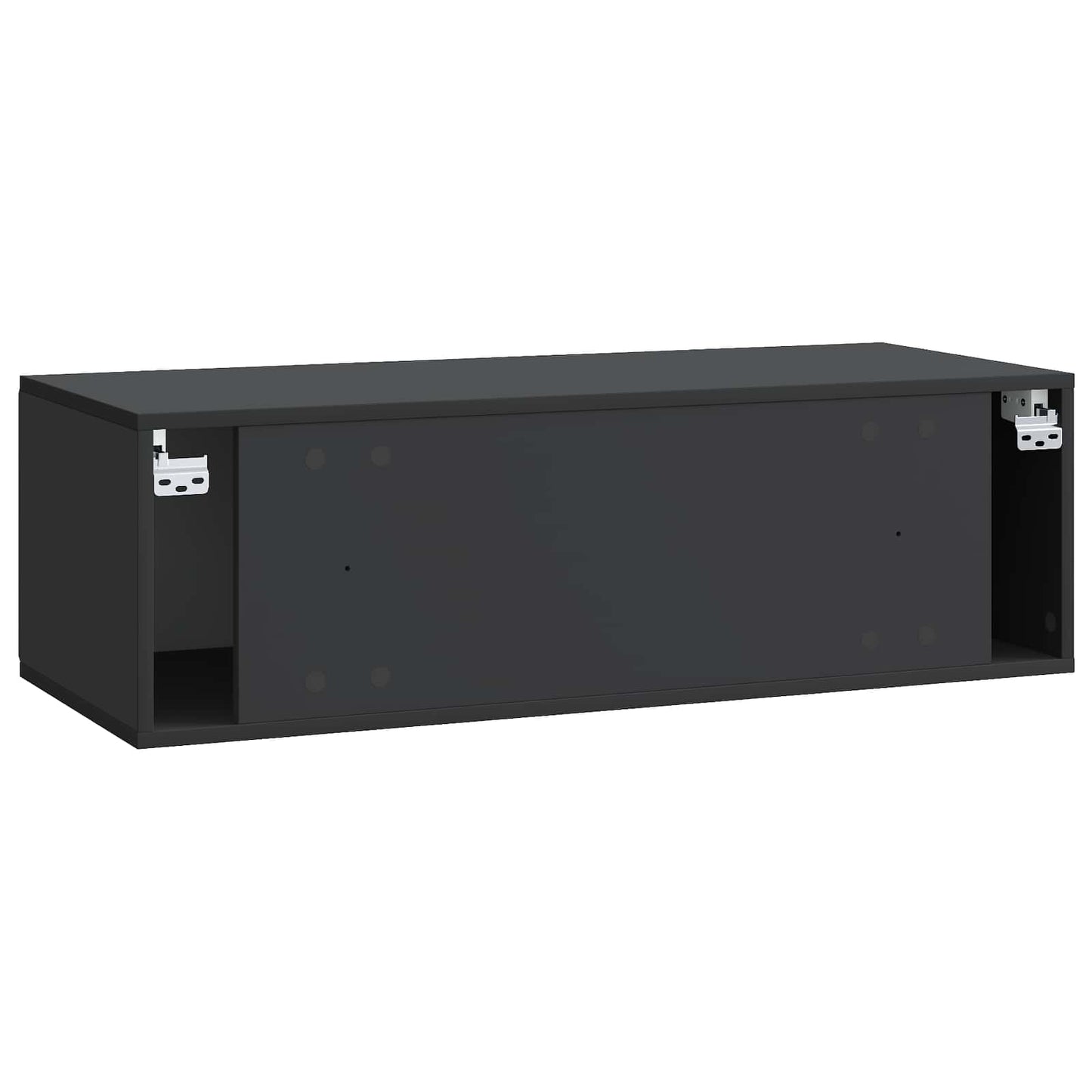 Fali TV szekrény 98 x 41 x 30 cm Fekete Szerelt Fa