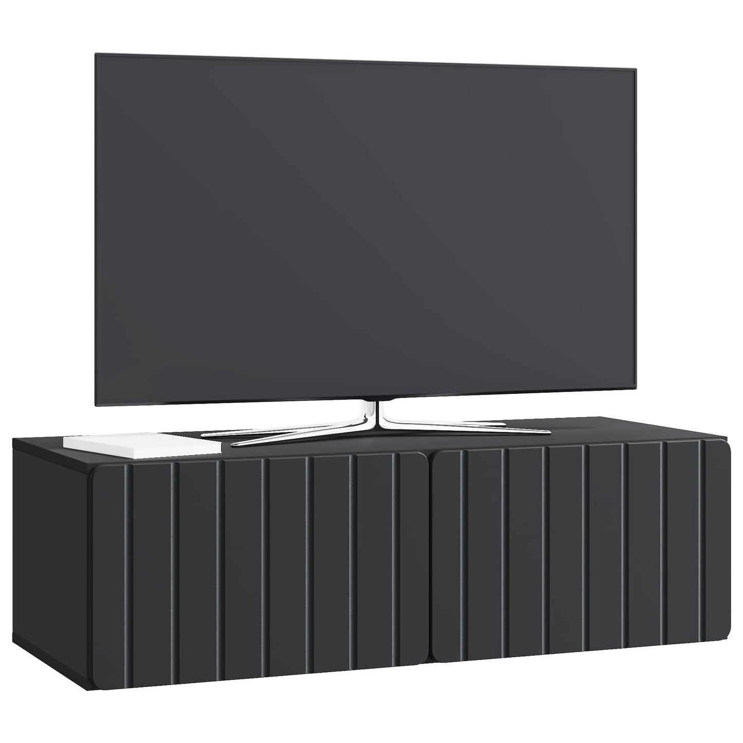 Fali TV szekrény 98 x 41 x 30 cm Fekete Szerelt Fa