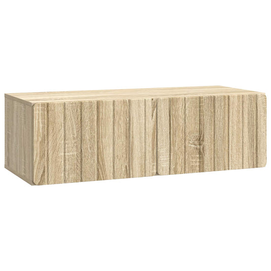 Fali TV szekrény Sonoma Tölgy 98 x 41 x 30 cm Szerelt Fa
