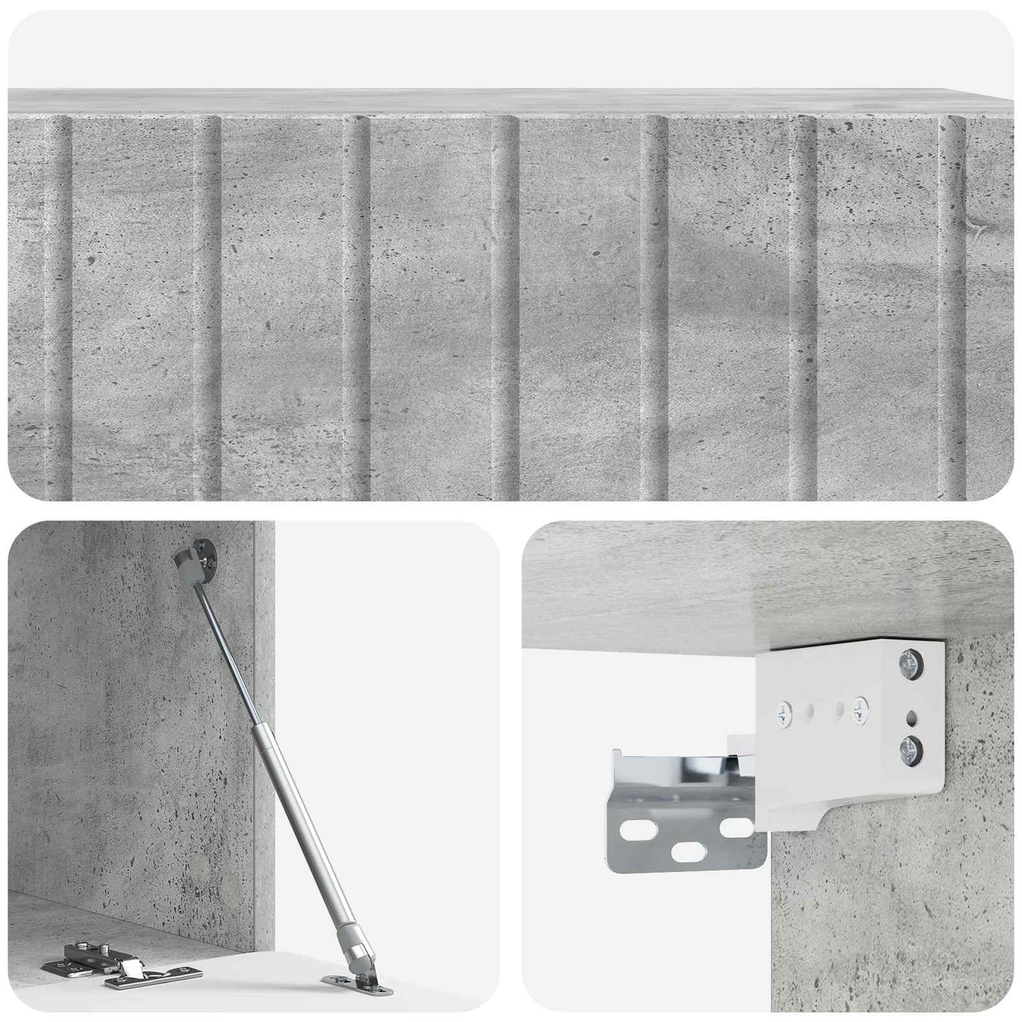 Fali TV szekrény 98 x 41 x 30 cm Betonszürke Szerelt Fa