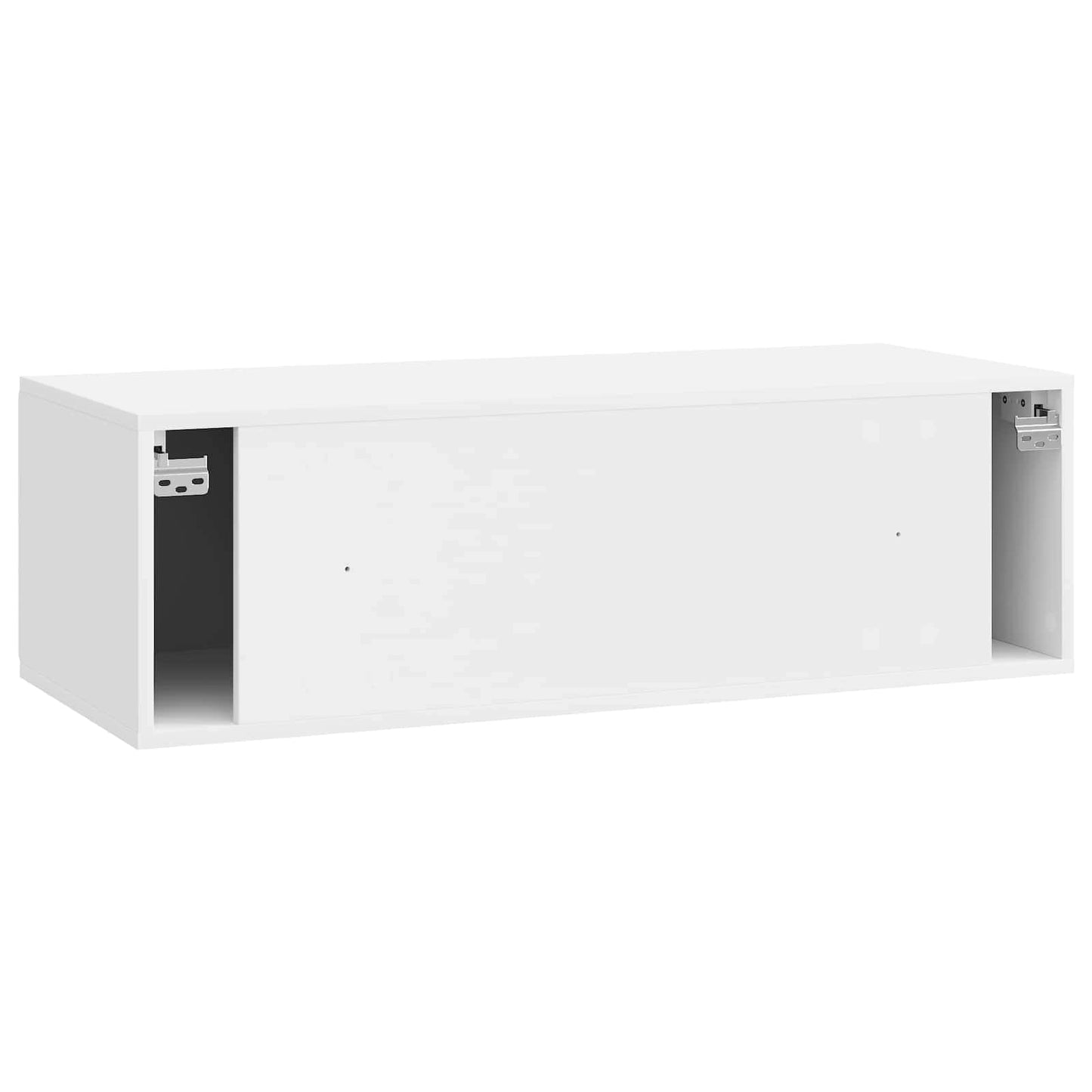 Fali TV szekrény 98 x 41 x 30 cm Magasfényű Fehér Szerelt Fa