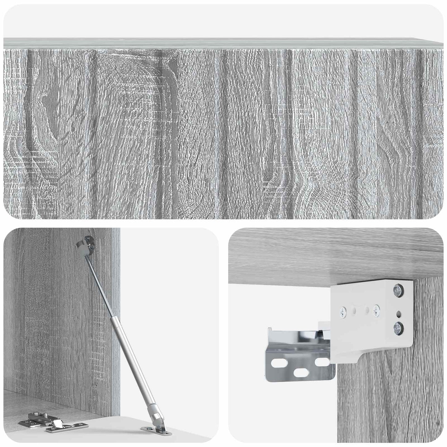 Fali TV szekrény 98 x 41 x 30 cm Szürke Sonoma Szerelt Fa