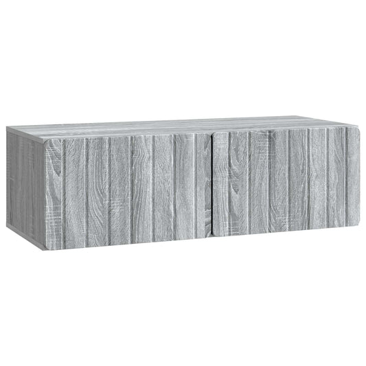 Fali TV szekrény Szürke Sonoma 98 x 41 x 30 cm Szerelt Fa