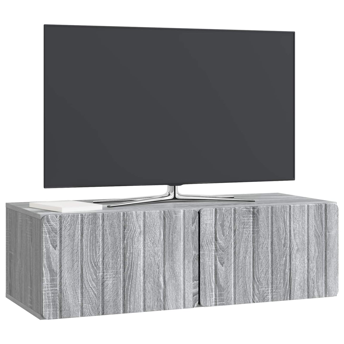 Fali TV szekrény 98 x 41 x 30 cm Szürke Sonoma Szerelt Fa