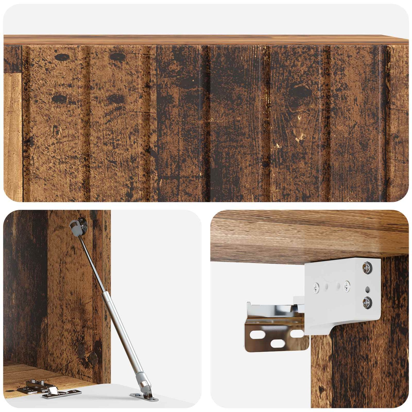 Fali TV szekrény 98 x 41 x 30 cm Antik Fa Szerelt Fa