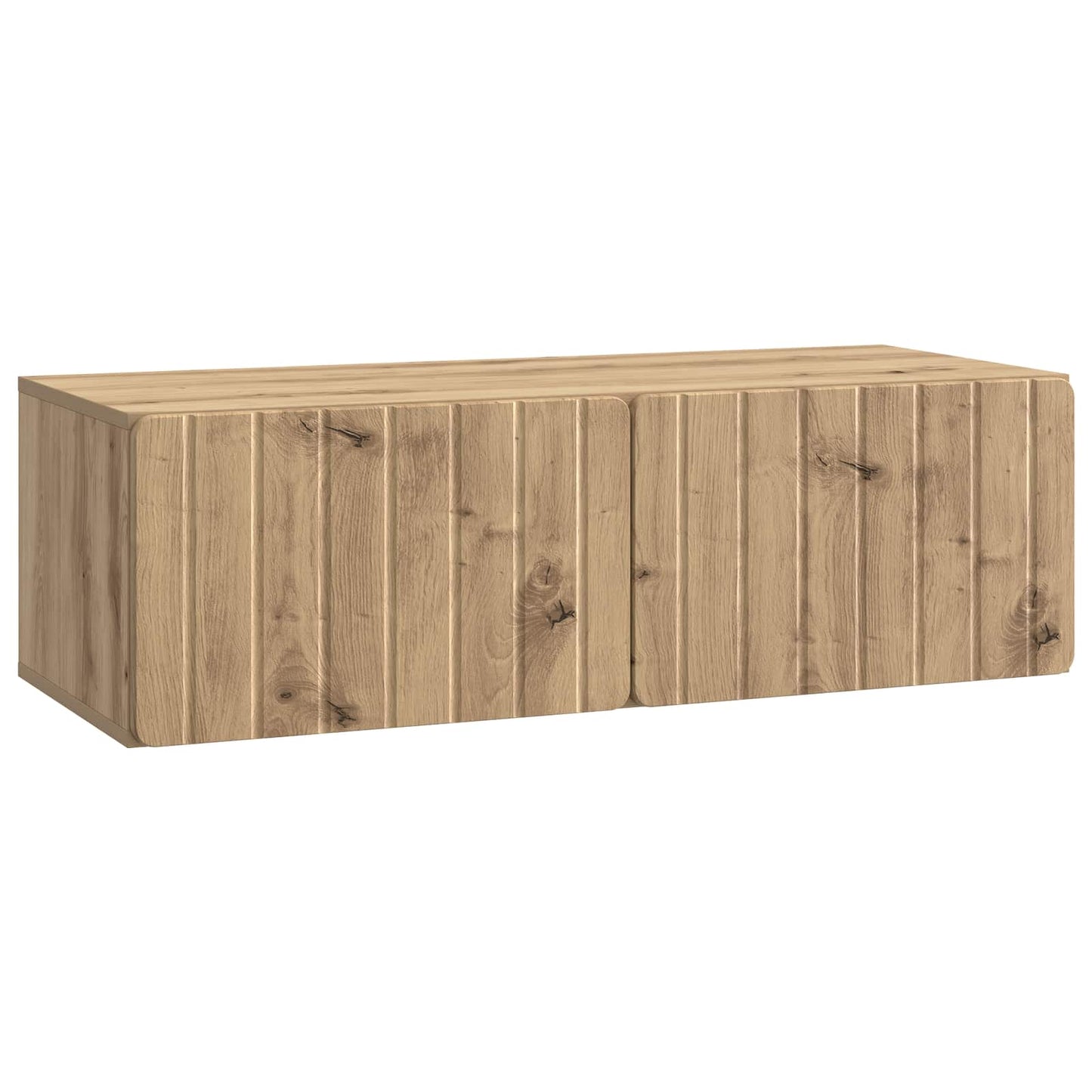 Fali TV szekrény 98 x 41 x 30 cm Kézműves Tölgy Szerelt Fa