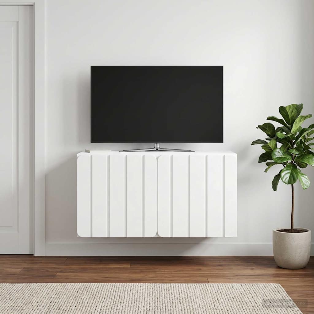Fali TV szekrény 59,5 x 31 x 30 cm Fehér Szerelt Fa