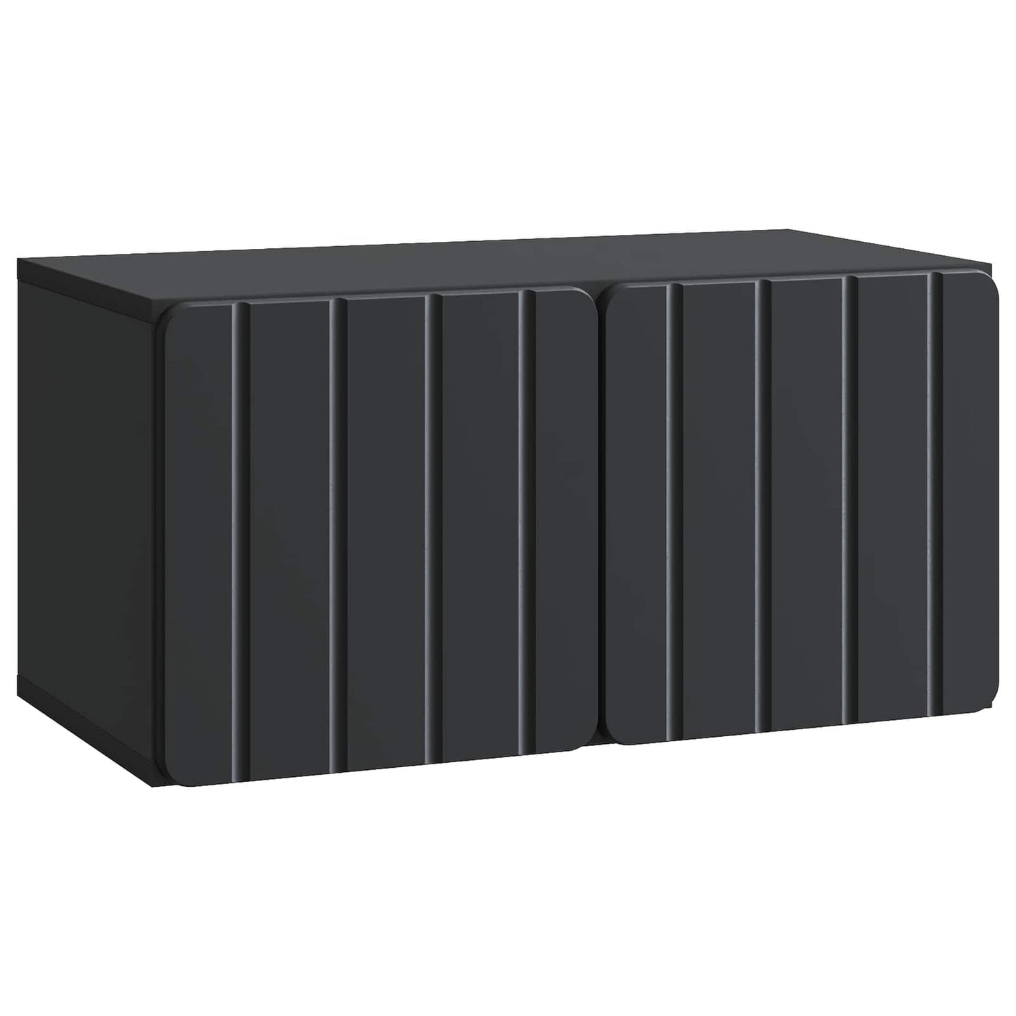 Fali TV szekrény 59,5 x 31 x 30 cm Fekete Szerelt Fa