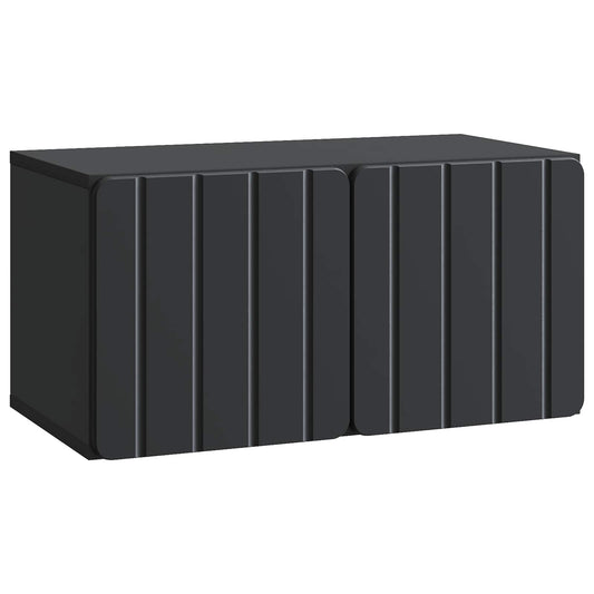 Fali TV szekrény Fekete 59,5 x 31 x 30 cm Szerelt Fa