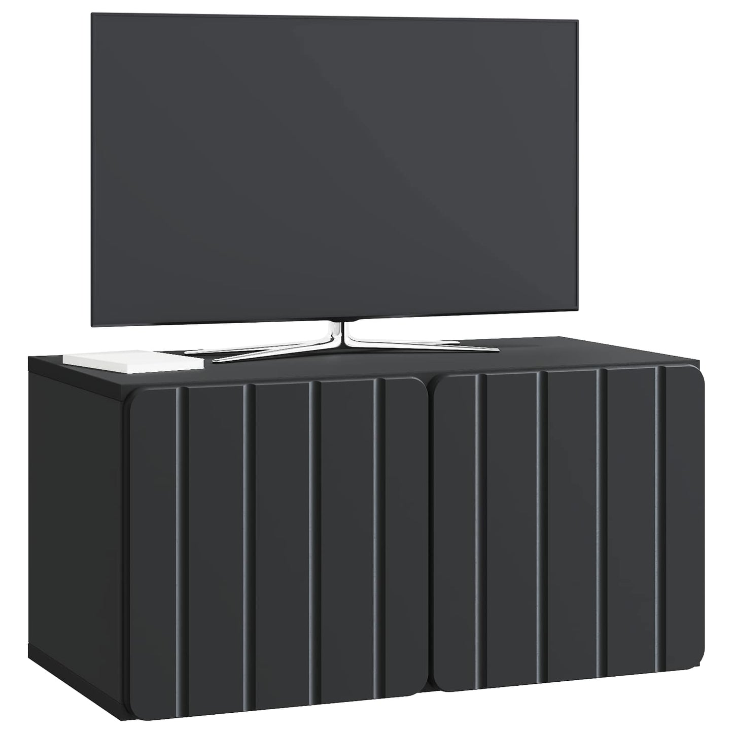 Fali TV szekrény 59,5 x 31 x 30 cm Fekete Szerelt Fa