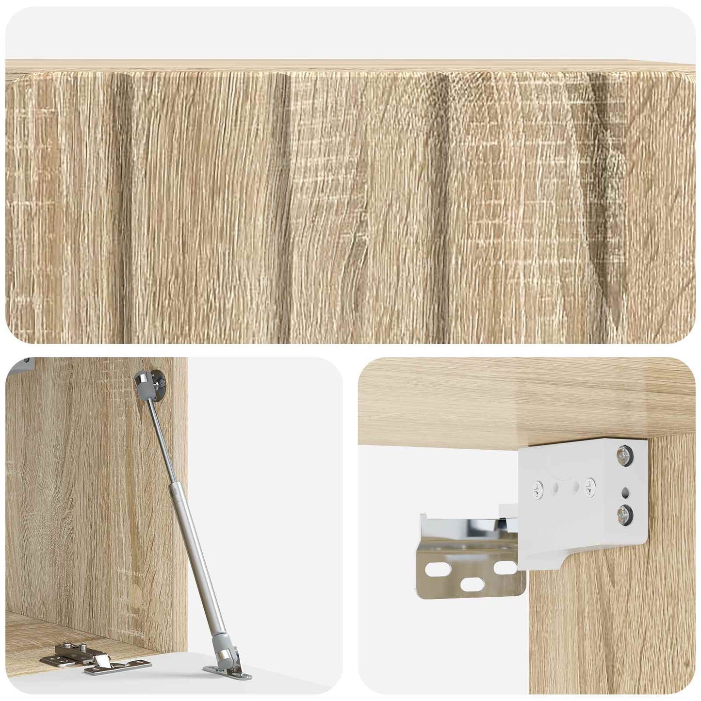 Fali TV szekrény 59,5 x 31 x 30 cm Sonoma Tölgy Szerelt Fa