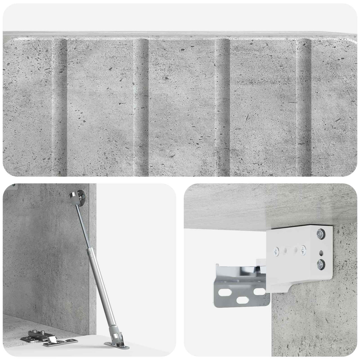 Fali TV szekrény 59,5 x 31 x 30 cm Betonszürke Szerelt Fa