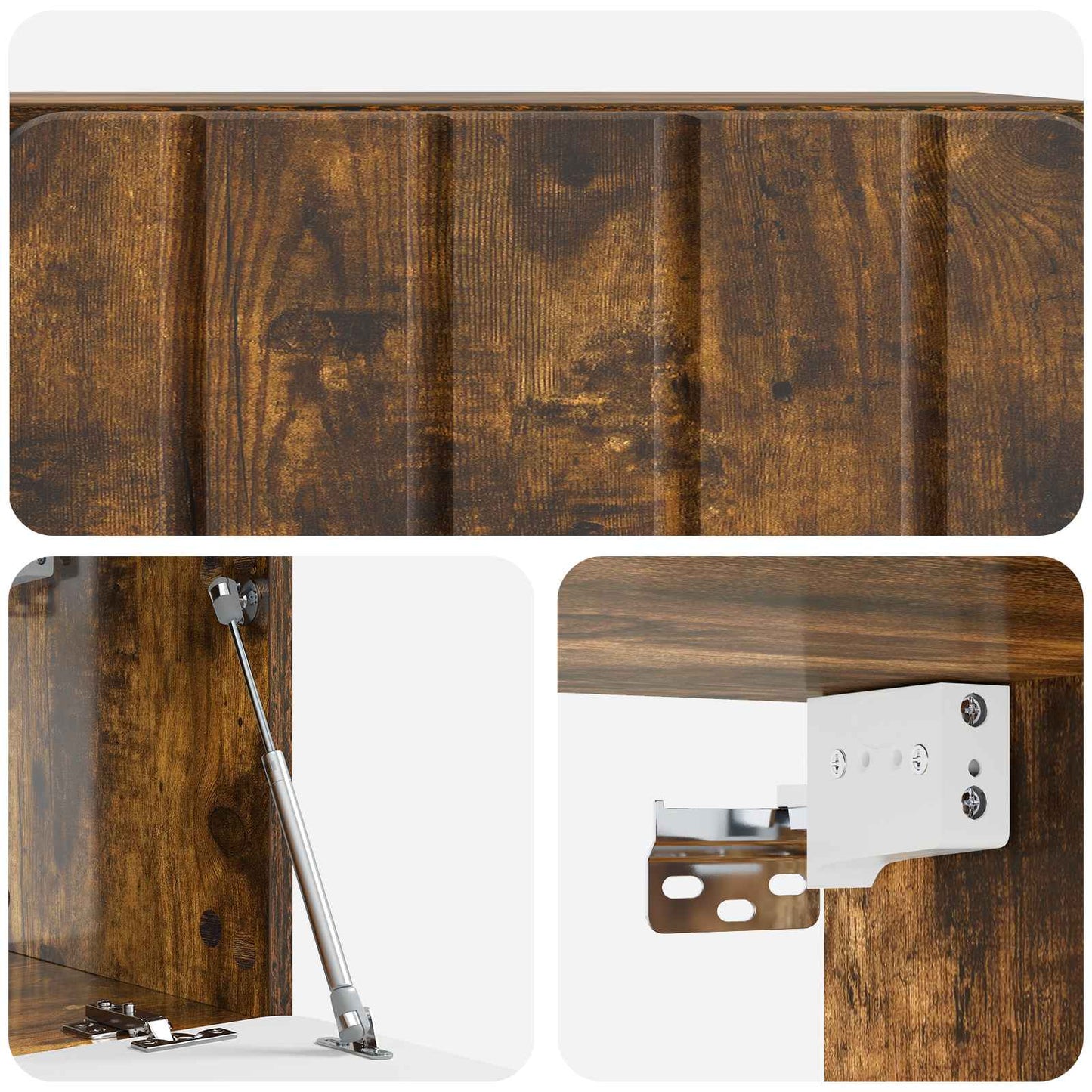 Fali TV szekrény 59,5 x 31 x 30 cm Füstös Tölgy Szerelt Fa