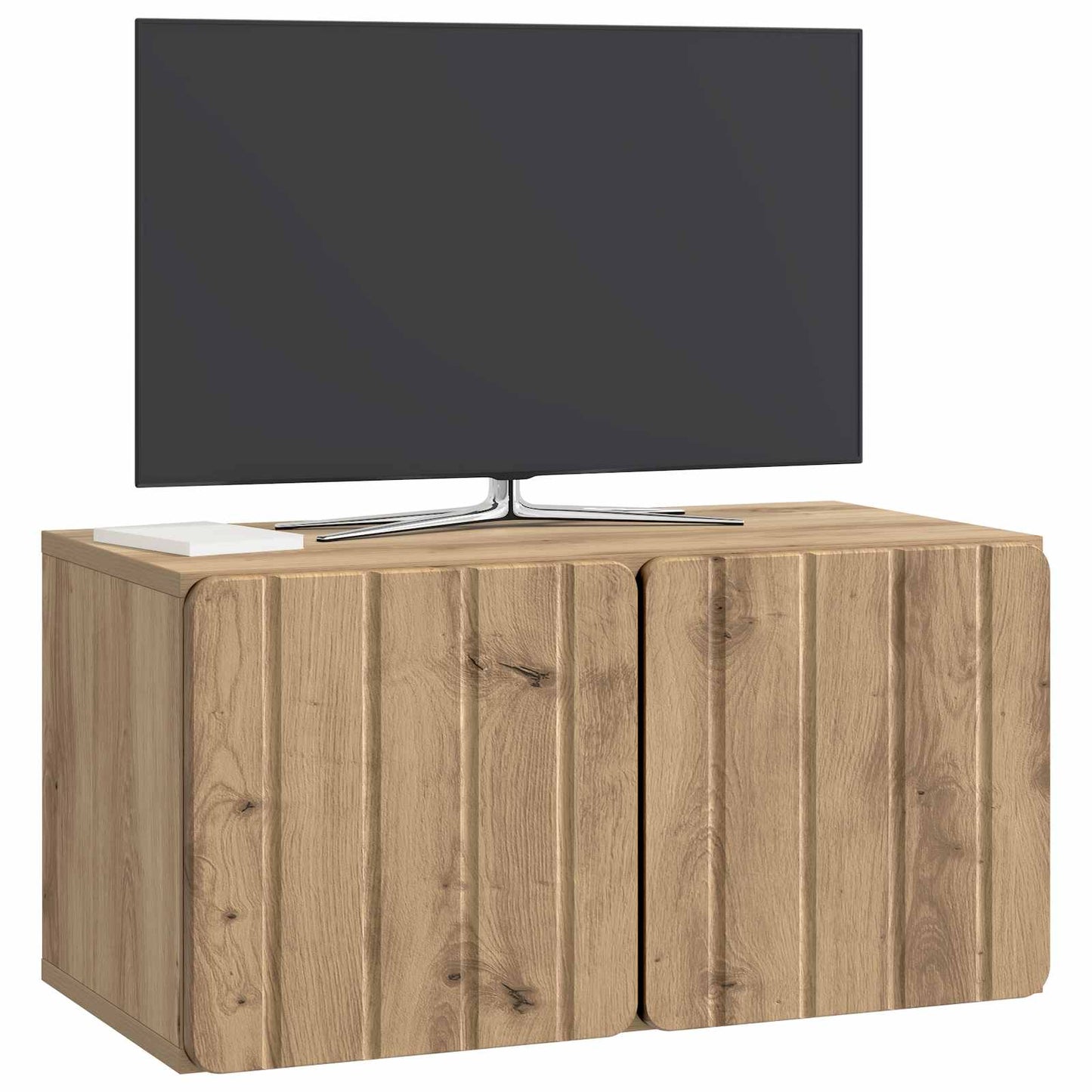 Fali TV szekrény 59,5 x 31 x 30 cm Kézműves Tölgy Szerelt Fa