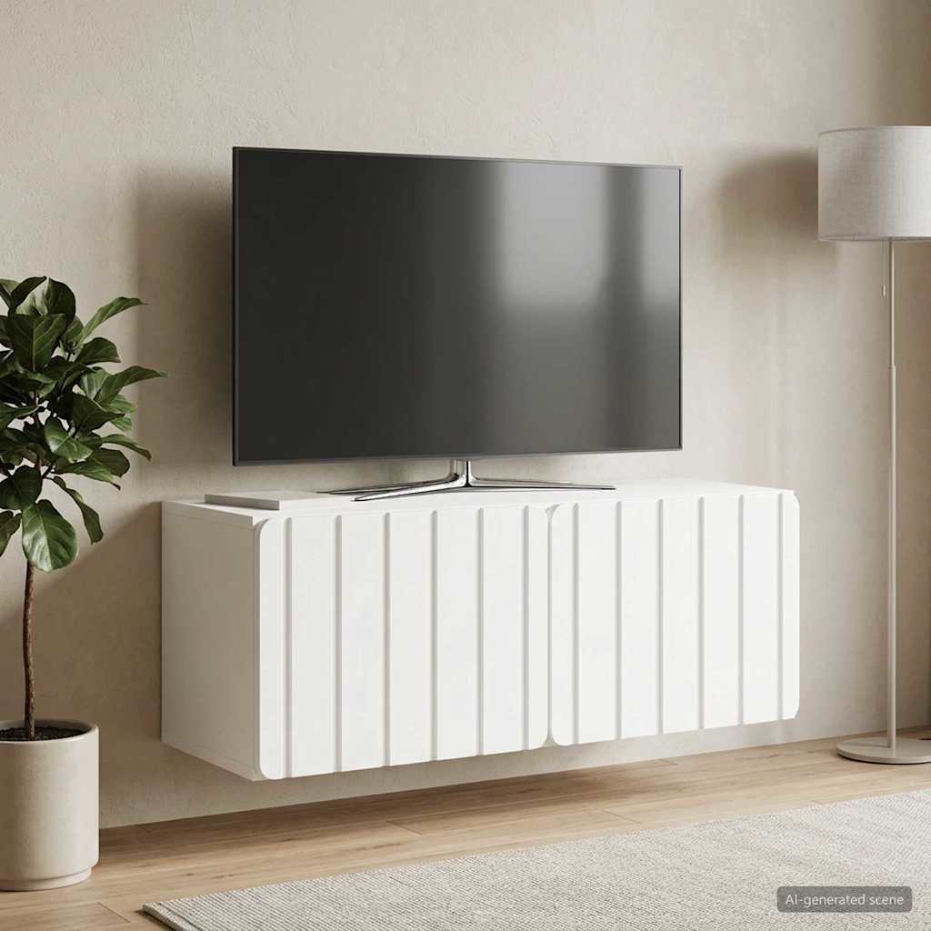 Fali TV szekrény 78,5 x 31 x 30 cm Fehér Szerelt Fa