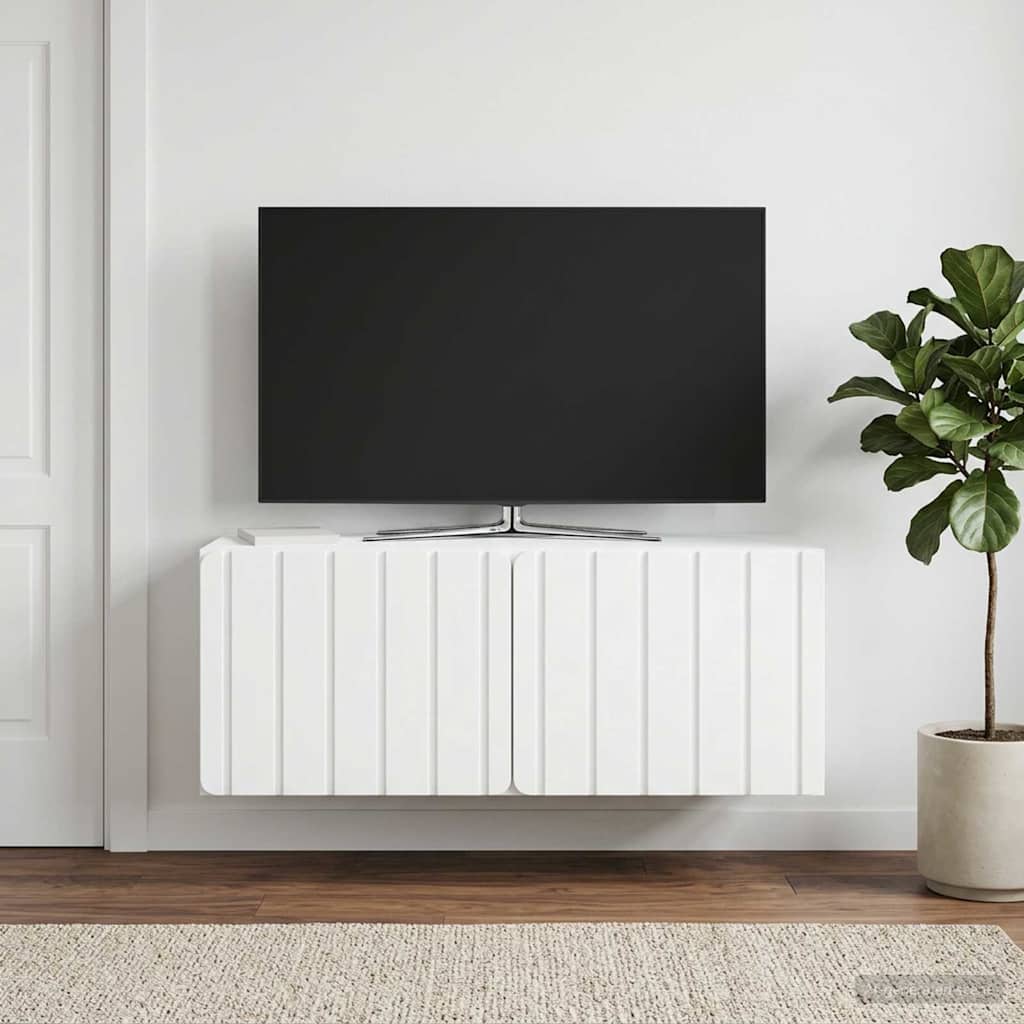Fali TV szekrény 78,5 x 31 x 30 cm Fehér Szerelt Fa