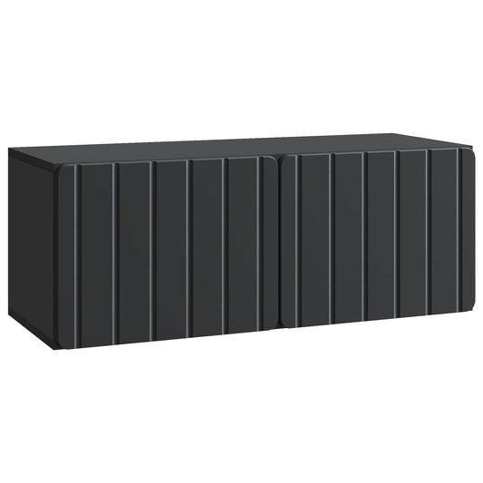 Fali TV szekrény Fekete 78,5 x 31 x 30 cm Szerelt Fa