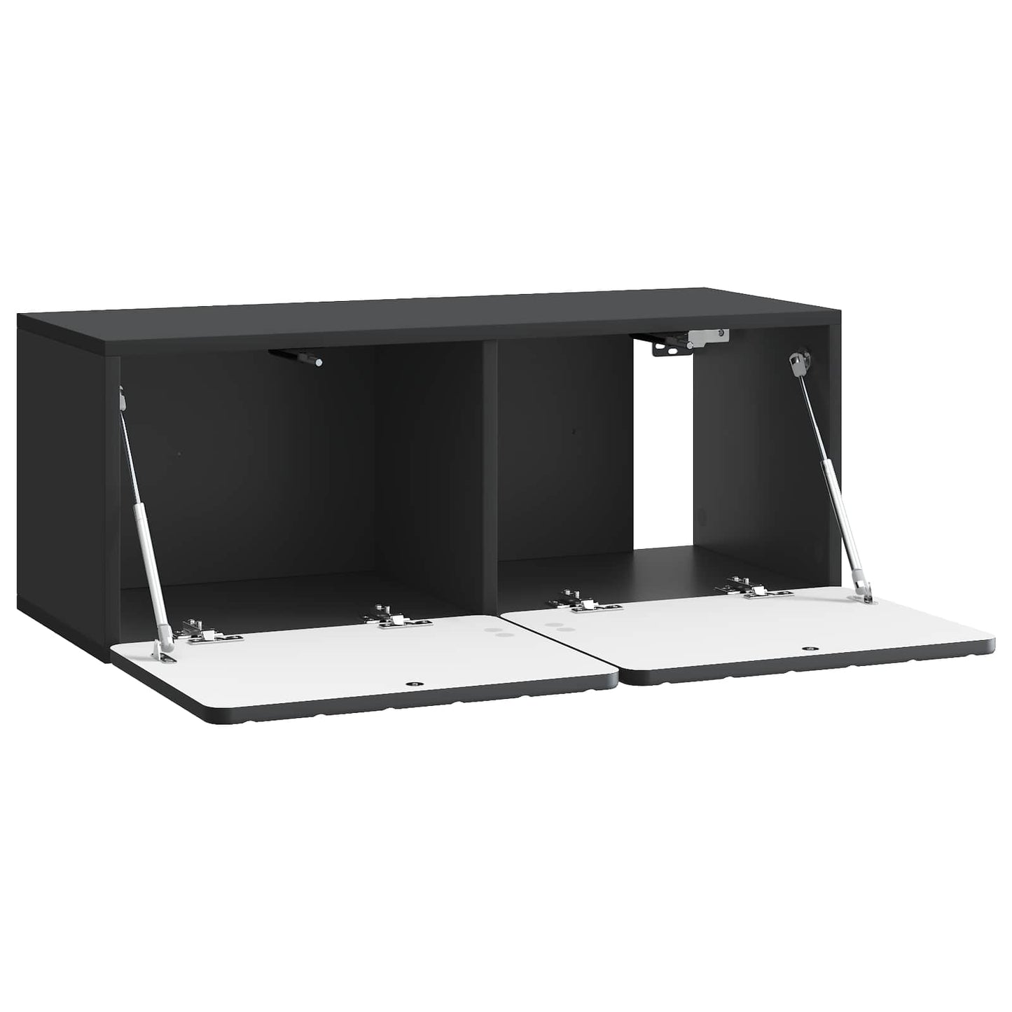 Fali TV szekrény 78,5 x 31 x 30 cm Fekete Szerelt Fa