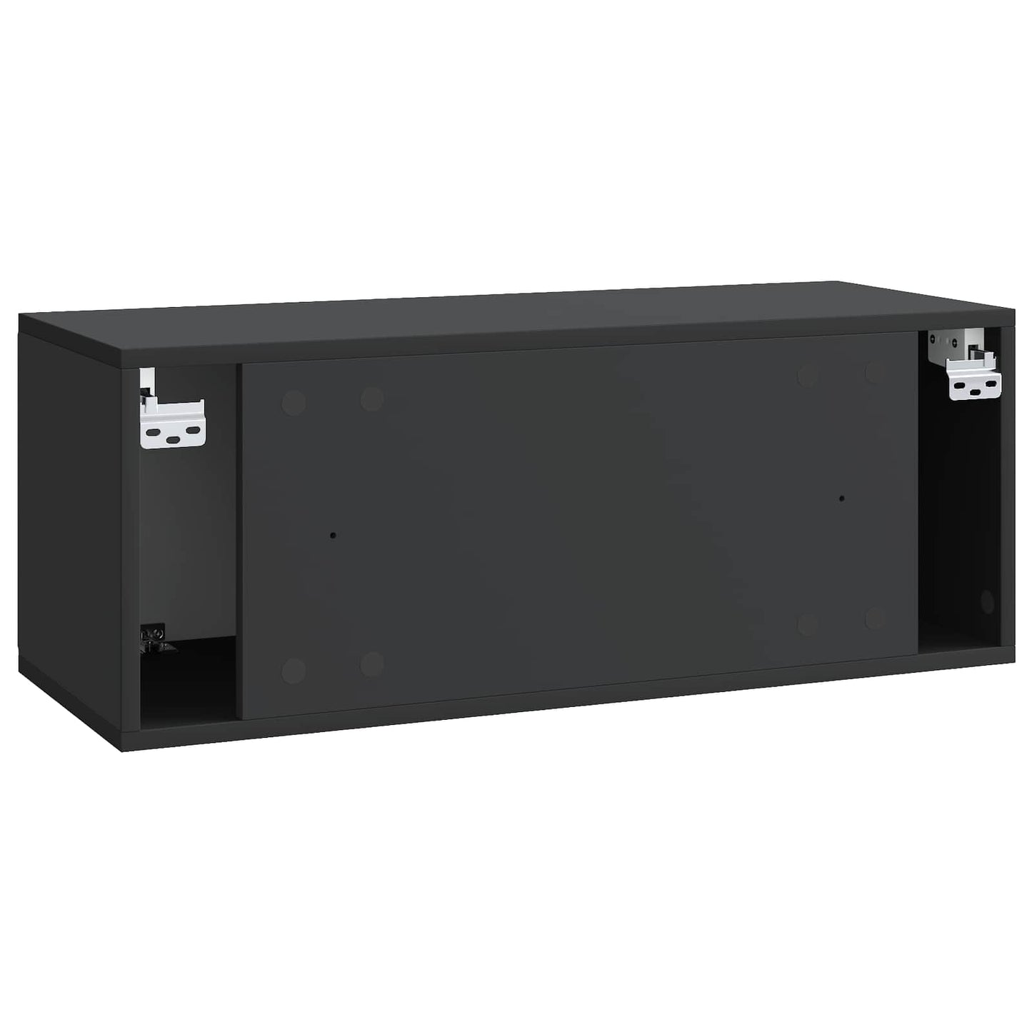 Fali TV szekrény 78,5 x 31 x 30 cm Fekete Szerelt Fa
